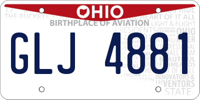 OH license plate GLJ4881