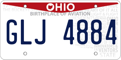 OH license plate GLJ4884