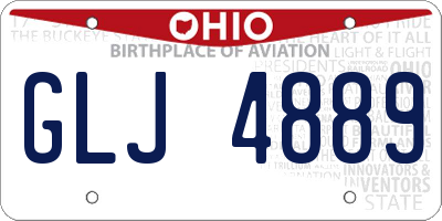 OH license plate GLJ4889