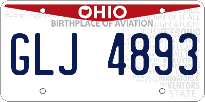 OH license plate GLJ4893