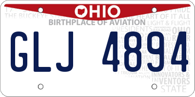 OH license plate GLJ4894