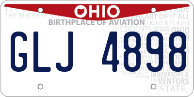 OH license plate GLJ4898