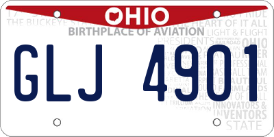 OH license plate GLJ4901