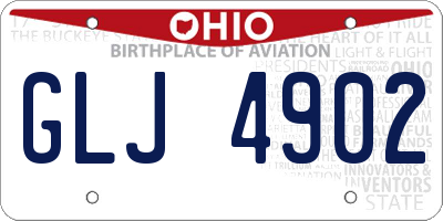 OH license plate GLJ4902
