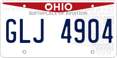 OH license plate GLJ4904
