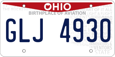 OH license plate GLJ4930