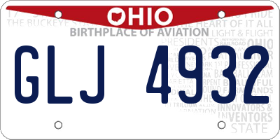 OH license plate GLJ4932