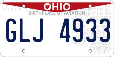OH license plate GLJ4933
