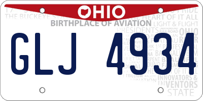 OH license plate GLJ4934