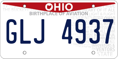 OH license plate GLJ4937
