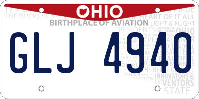 OH license plate GLJ4940