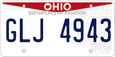 OH license plate GLJ4943