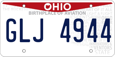 OH license plate GLJ4944