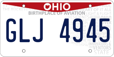 OH license plate GLJ4945