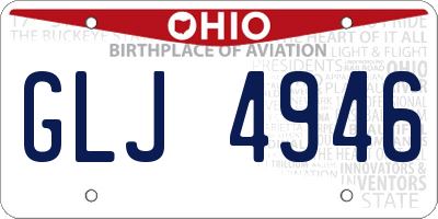 OH license plate GLJ4946