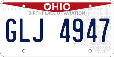 OH license plate GLJ4947