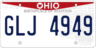 OH license plate GLJ4949