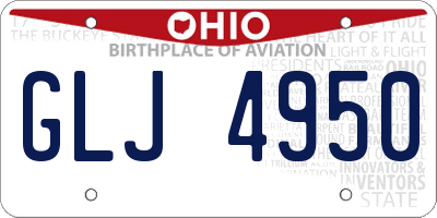 OH license plate GLJ4950