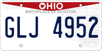 OH license plate GLJ4952