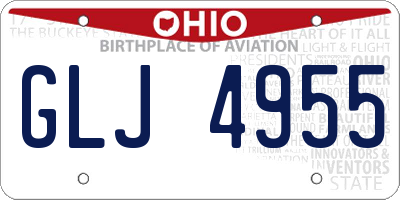 OH license plate GLJ4955