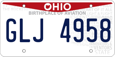 OH license plate GLJ4958