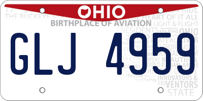OH license plate GLJ4959