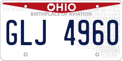 OH license plate GLJ4960