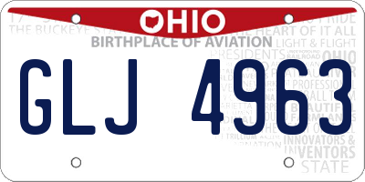 OH license plate GLJ4963