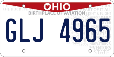 OH license plate GLJ4965