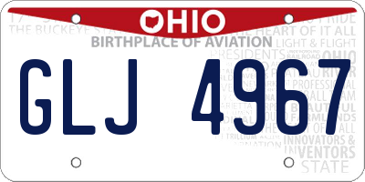 OH license plate GLJ4967