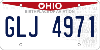 OH license plate GLJ4971