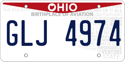 OH license plate GLJ4974