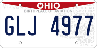 OH license plate GLJ4977