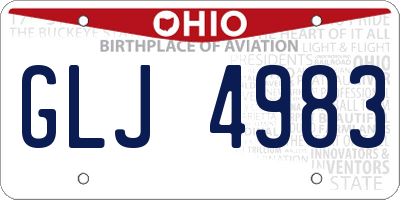 OH license plate GLJ4983