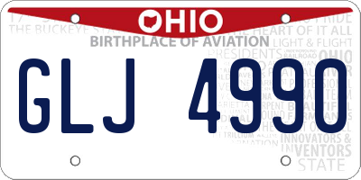 OH license plate GLJ4990