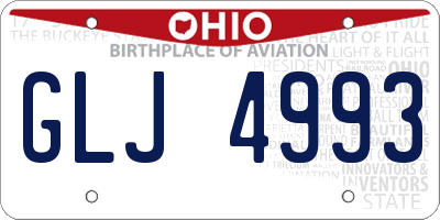 OH license plate GLJ4993