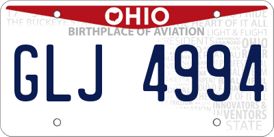 OH license plate GLJ4994