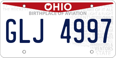 OH license plate GLJ4997