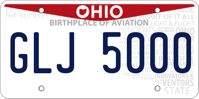 OH license plate GLJ5000