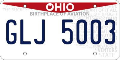 OH license plate GLJ5003