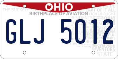 OH license plate GLJ5012