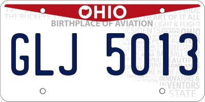 OH license plate GLJ5013