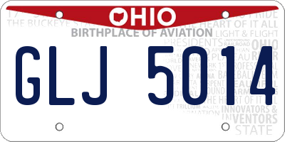 OH license plate GLJ5014