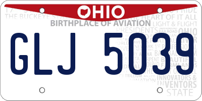 OH license plate GLJ5039