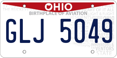 OH license plate GLJ5049