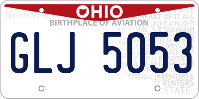 OH license plate GLJ5053