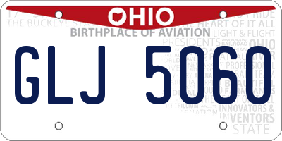 OH license plate GLJ5060