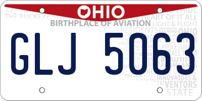 OH license plate GLJ5063