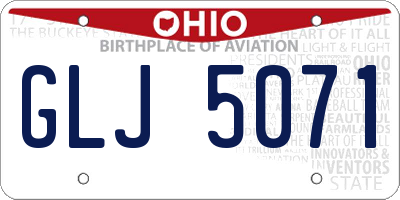 OH license plate GLJ5071