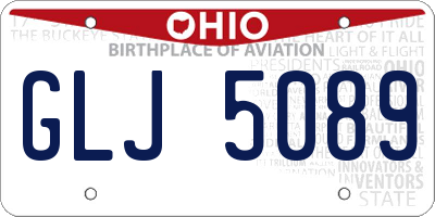 OH license plate GLJ5089